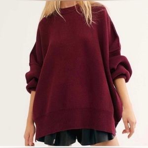 Free People Easy Street Tunic Size Medium Color Red Maroon